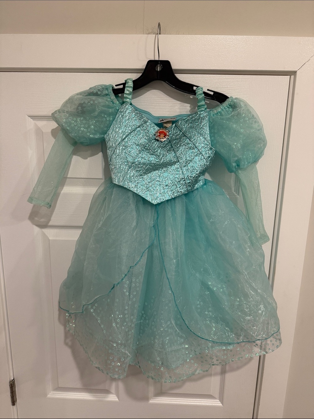 Disney Parks Ariel Teal Sparkly Tule Princess dress Size Small 6 6X